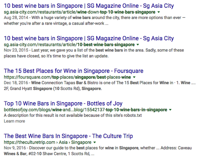 bottles of joy serp on google sg